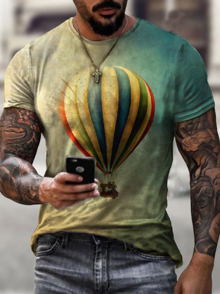 round neck short sleeve men's t-shirt HF0902-01-01