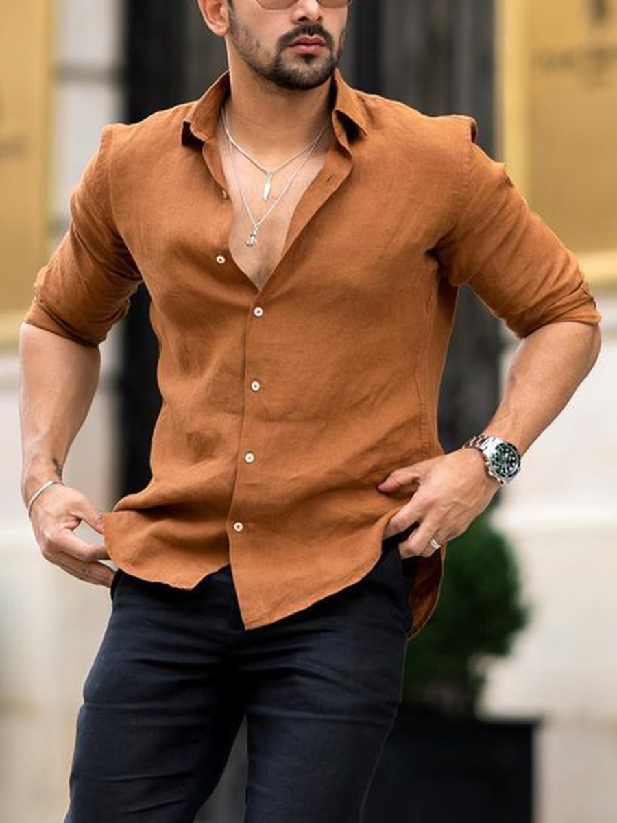 Men's casual large size American shirt HF1010-03-02