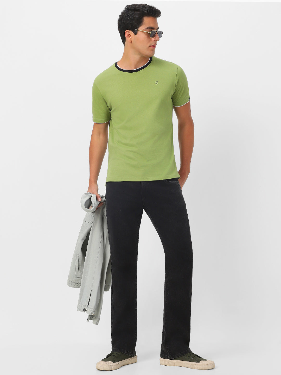 Men's Black Washed Bootcut Jeans Stretchable