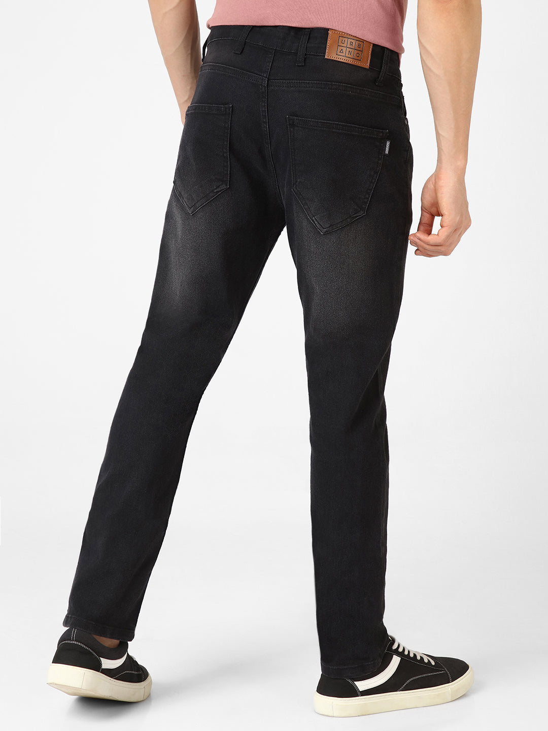 Men's Black Slim Fit Washed Jeans Stretchable